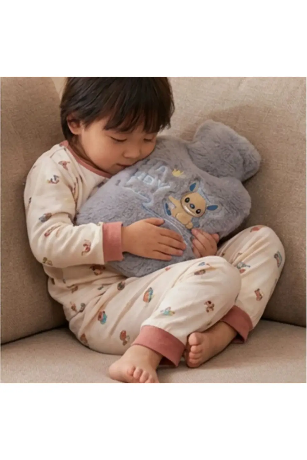 Stitch Figürlü Gri Peluş Sıcak Su Torbası 1 Litre