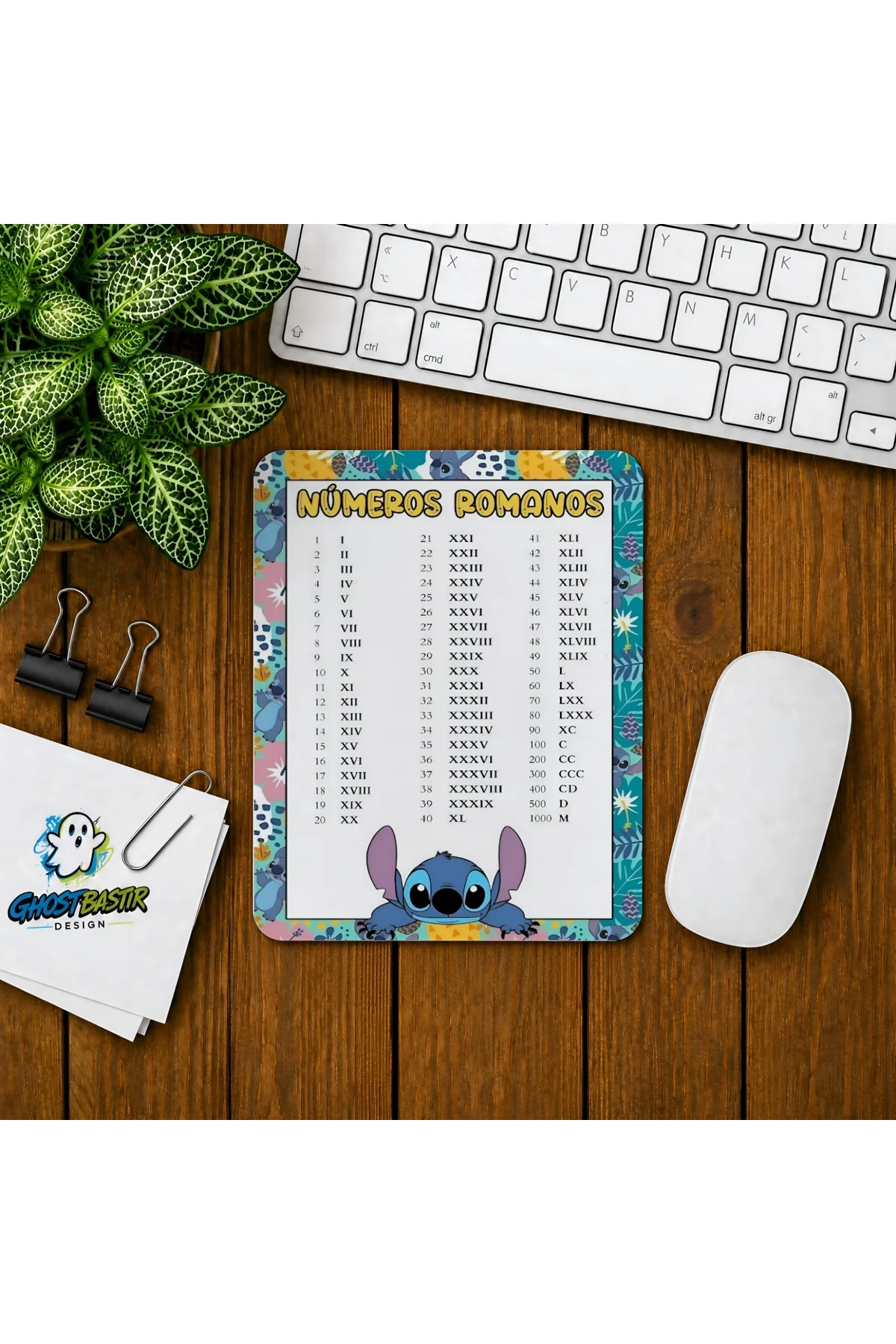 Stitch Roma Rakamları Baskılı Oyuncu Mousepad 0287