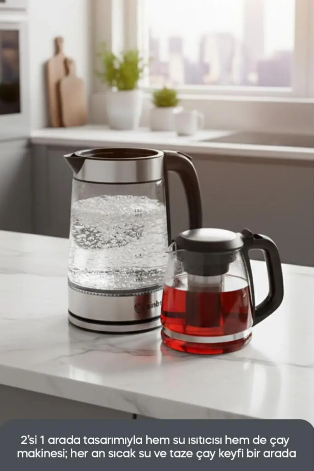 - STM-5848 Elektrikli Cam Çay Makinesi 1500 W