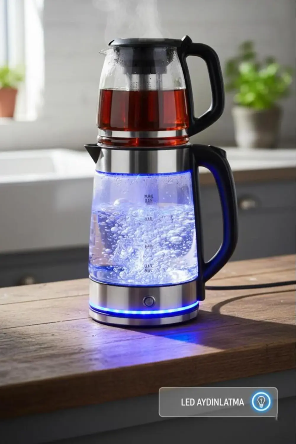 - STM-5848 Elektrikli Cam Çay Makinesi 1500 W