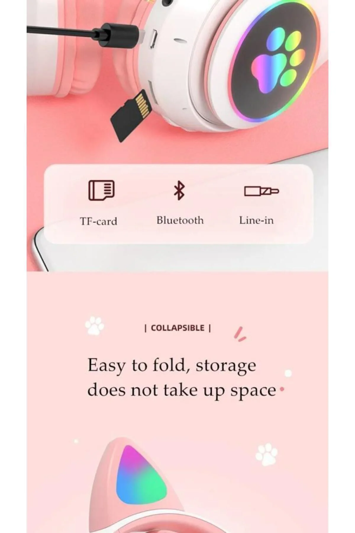 STN-28 Pembe Kulak Üstü Kablosuz Bluetooth Kulaklık