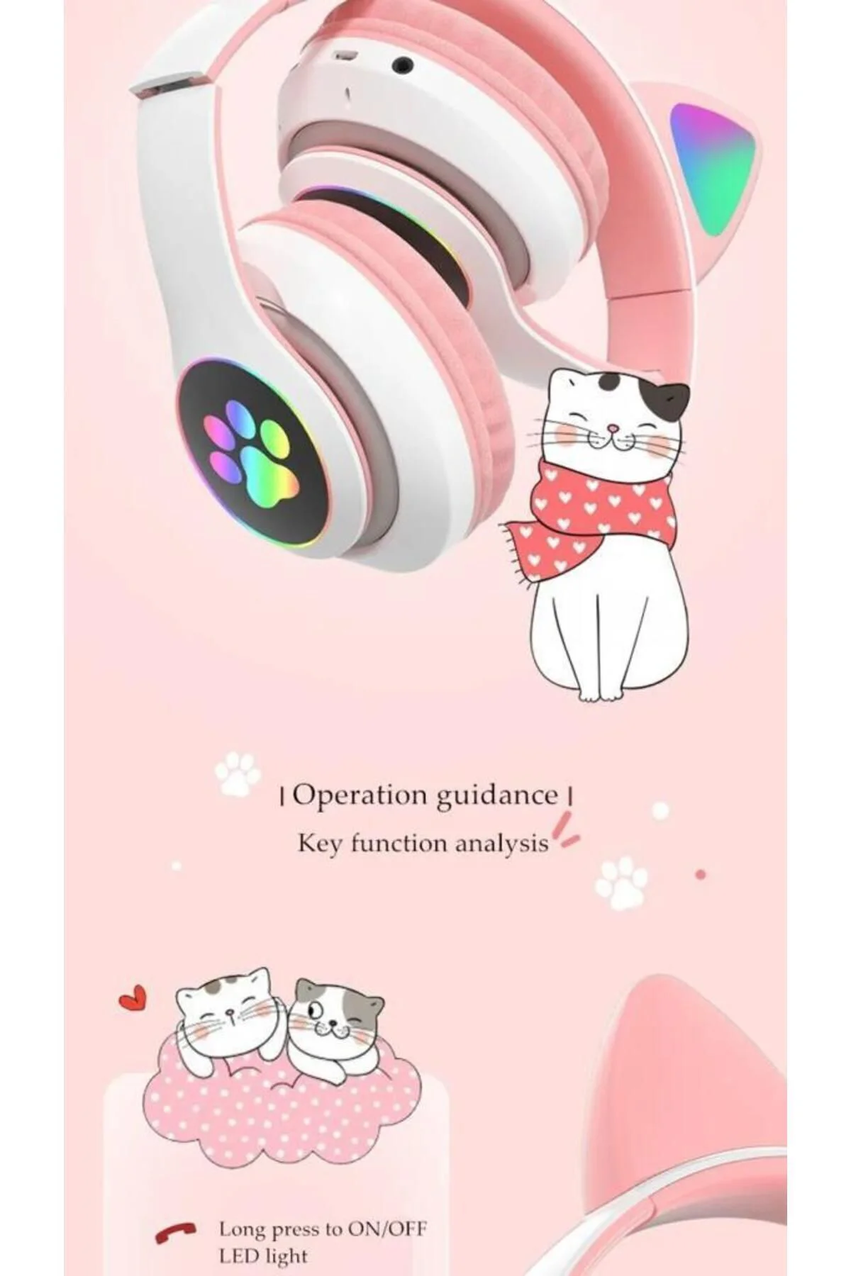 STN-28 Pembe Kulak Üstü Kablosuz Bluetooth Kulaklık