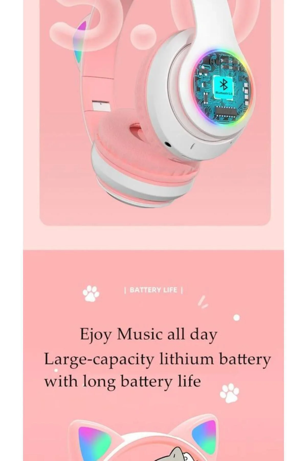 STN-28 Pembe Kulak Üstü Kablosuz Bluetooth Kulaklık