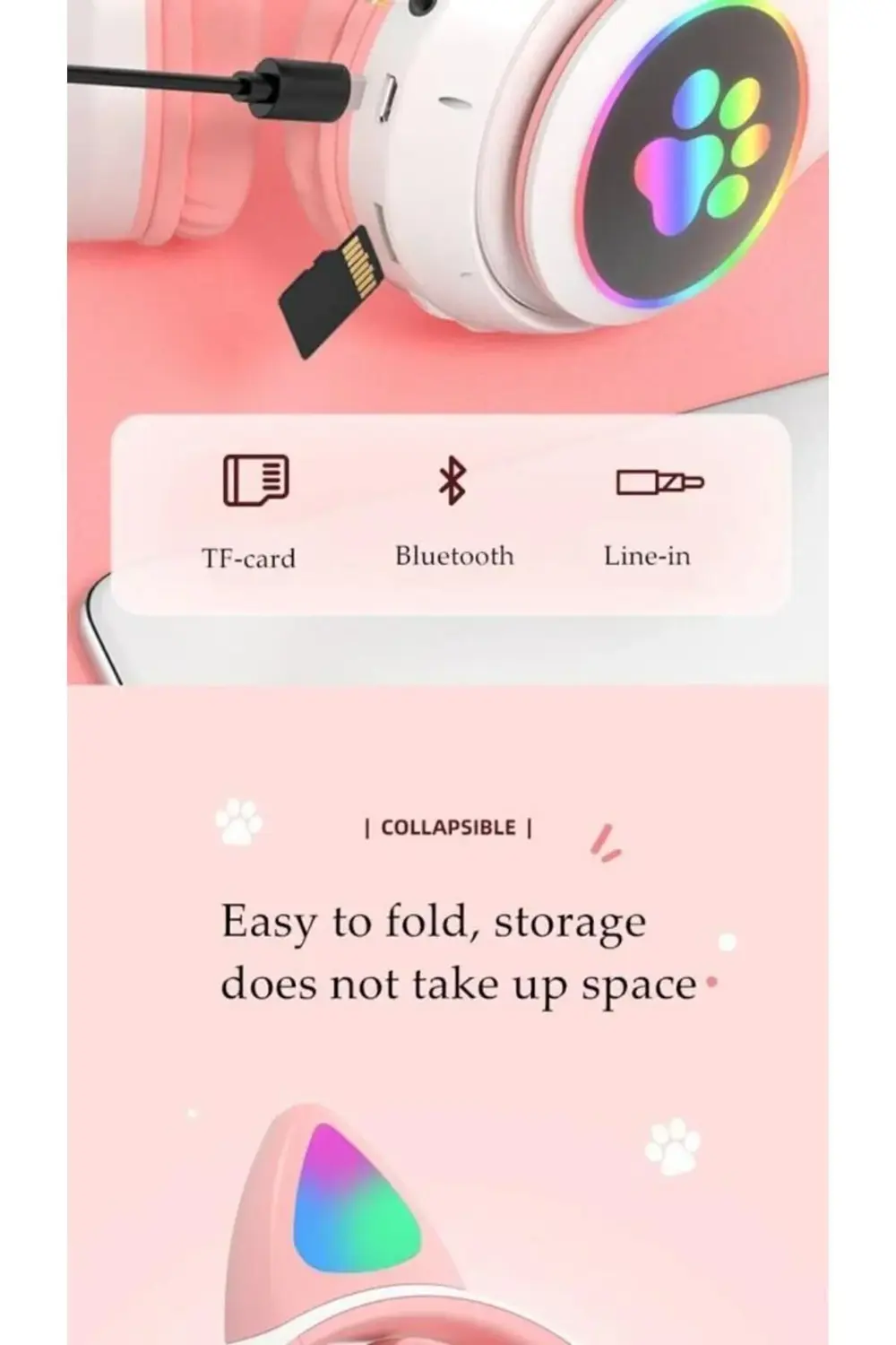 STN-28 Pembe Kulak Üstü Kablosuz Bluetooth Kulaklık