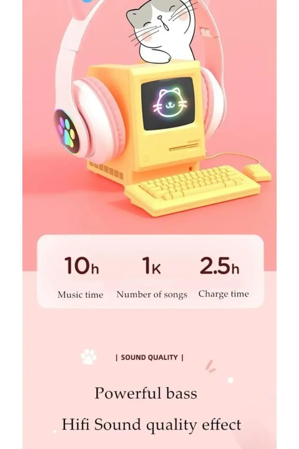 STN-28 Pembe Kulak Üstü Kablosuz Bluetooth Kulaklık