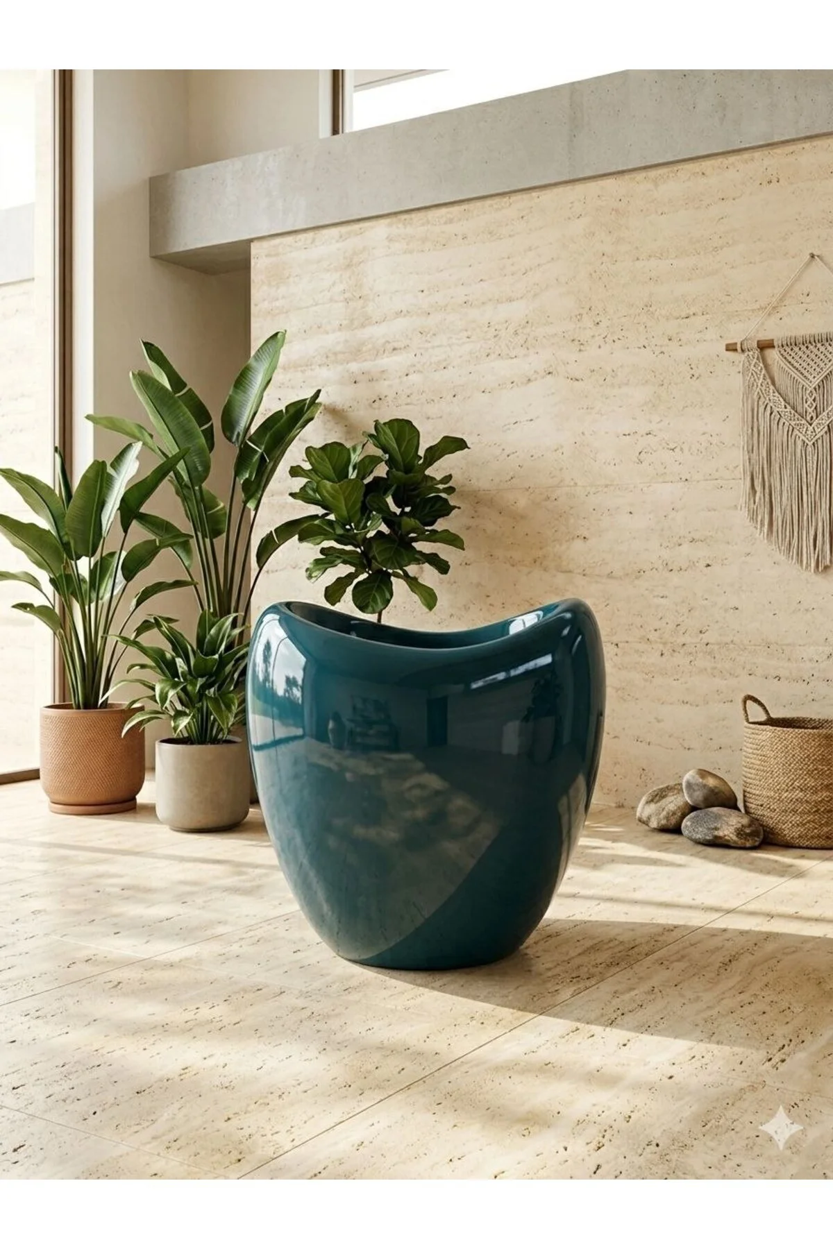 Stone Gri Luxury Saksı