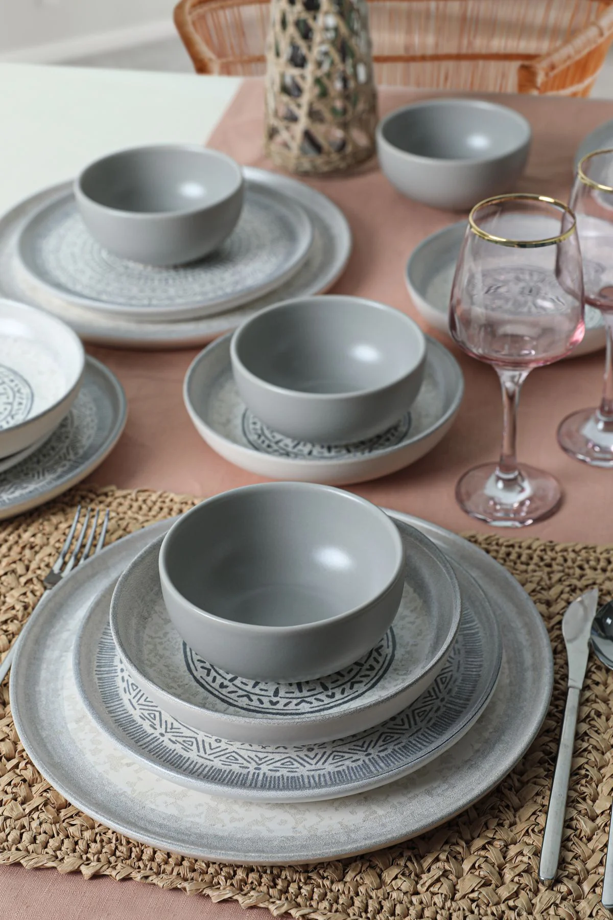 Stone Nordic Yemek Takımı 24 Parça 6 Kişilik 21426-27
