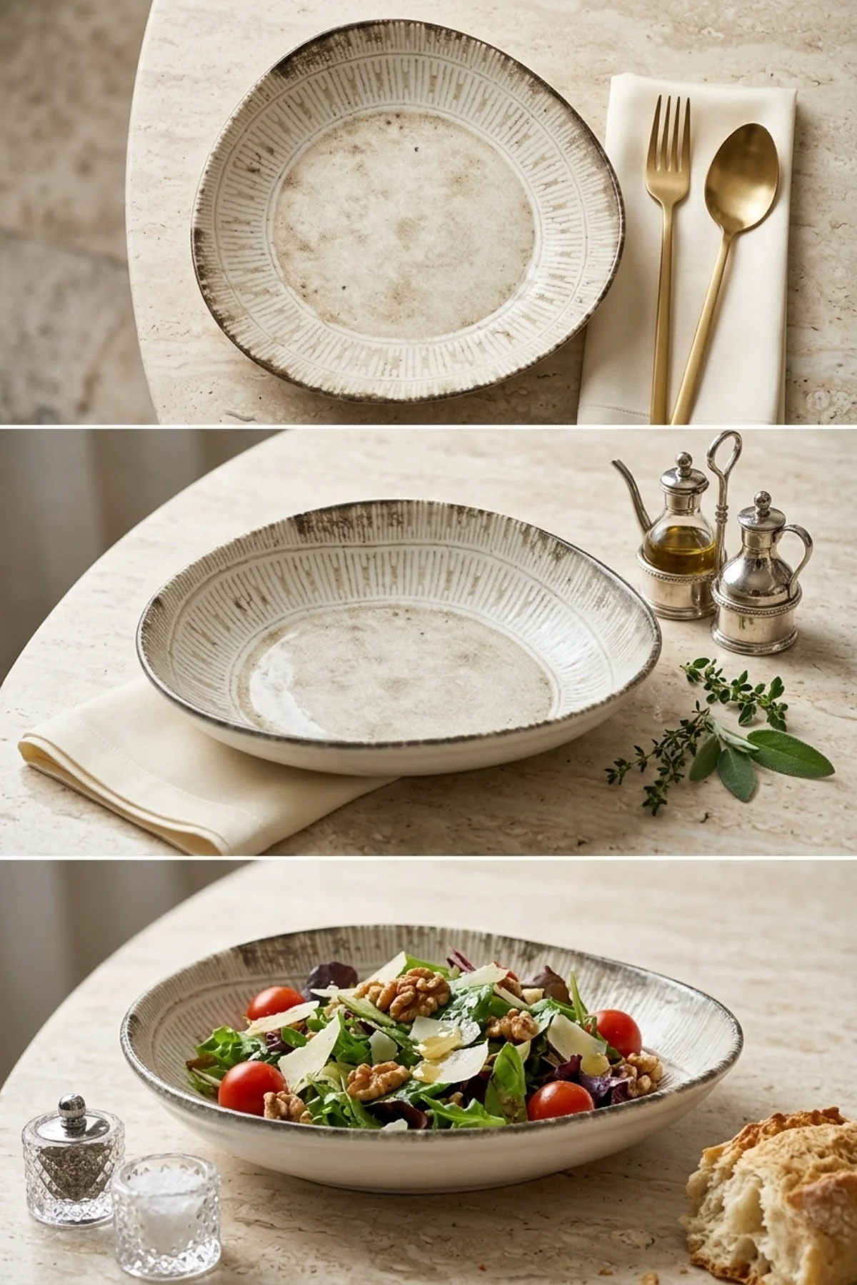 Stonecraft Trior Çukur Salata Kasesi Tabağı 22 cm 1 Adet Profesyo