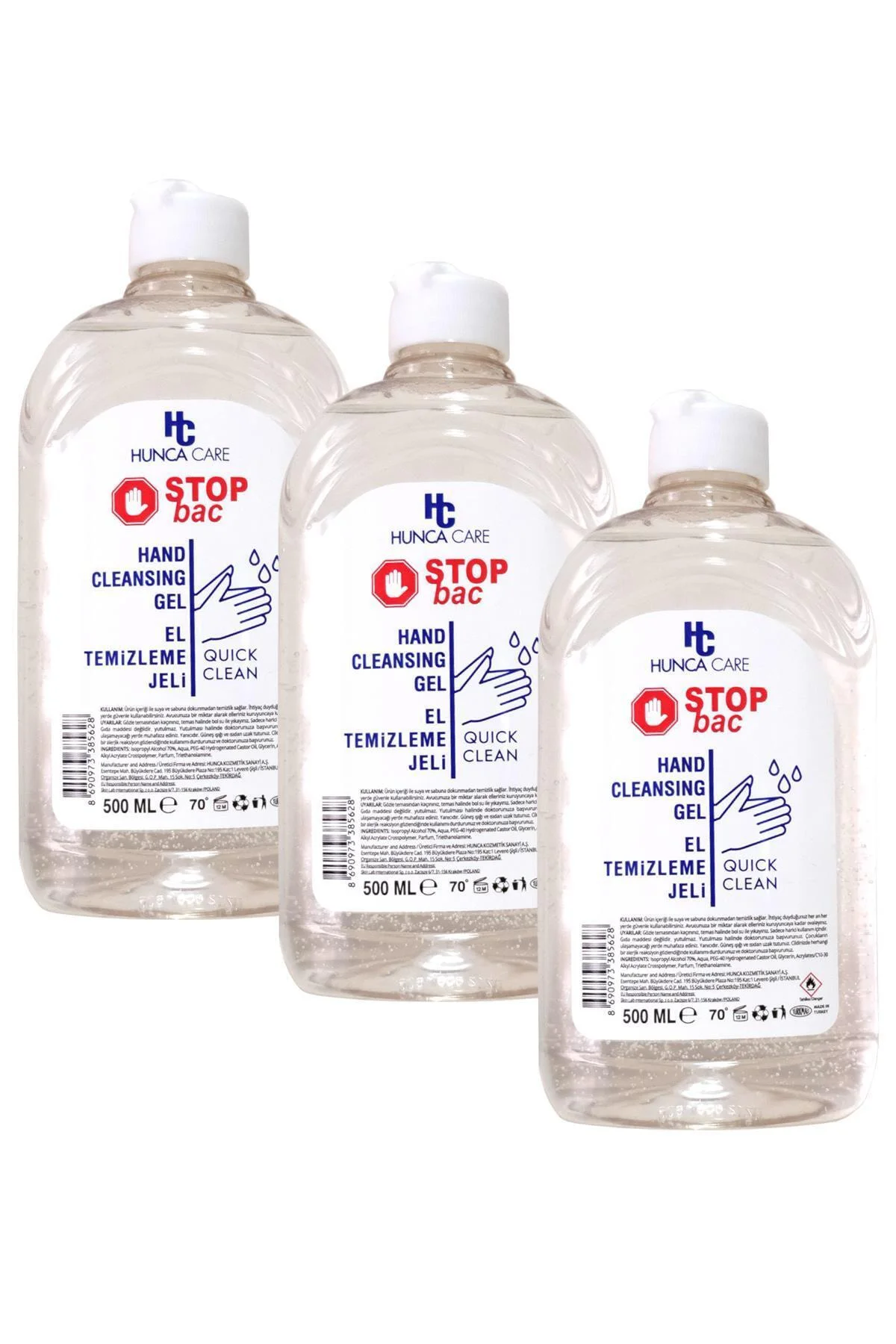 Stop Bac El Temizleme Dezenfektan Jeli 500 ml X 3 Adet
