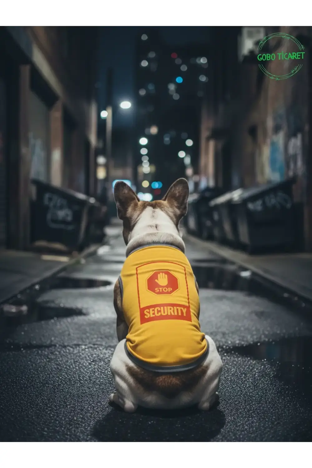 Stop Security (Güvenlik) Desenli Kedi ve Köpek Kıyafeti–Sevimli E