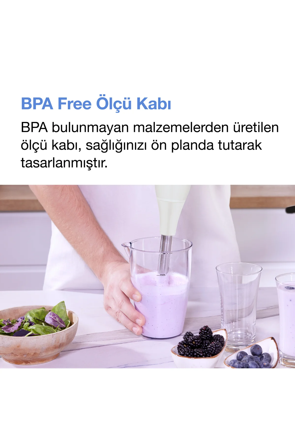 Stor Blender Seti Krem 1000W – Paslanmaz Çelik Bıçaklı 2 Hızlı Ço