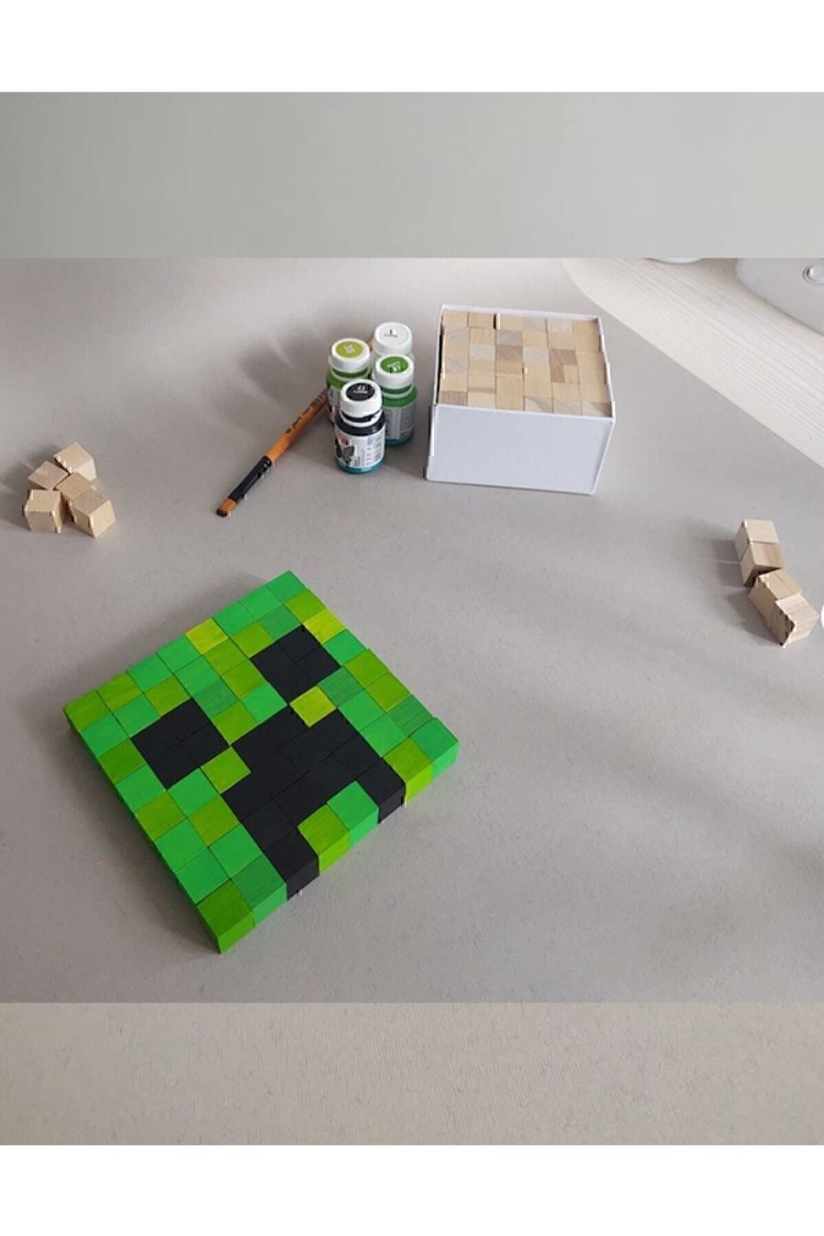Goart Store Ahşap Küp Bloklar 2 Cm - 100 Adet - Doğal Ahşap Küp