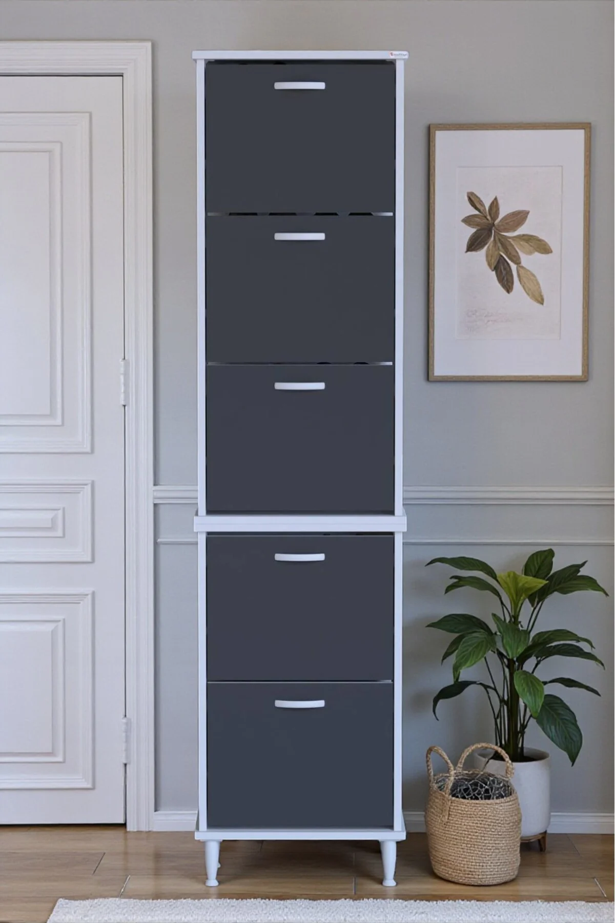 Store Ayaklı Antrasit Ayakkabılık 52 cm Kapı Önü/Giyim Odası/Antr