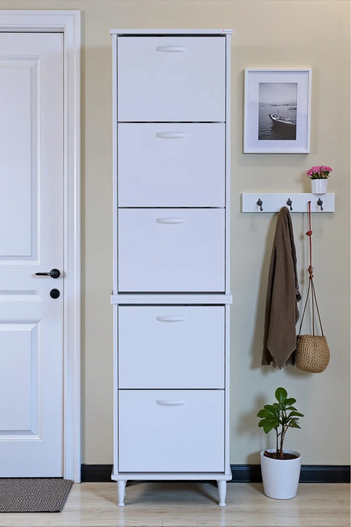 Store Ayaklı Beyaz Ayakkabılık 52 cm Kapı Önü/Giyim Odası/Antre U Store Ayaklı Beyaz Ayakkabılık 52 cm Kapı Önü/Giyim Odası/Antre U
