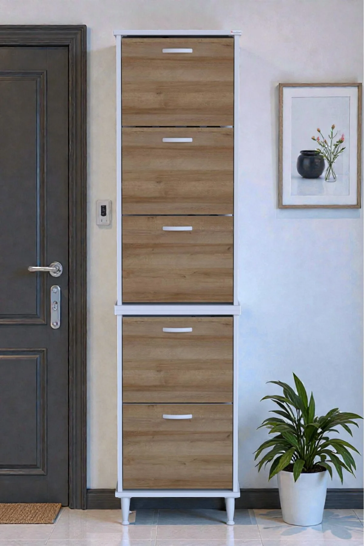 Store Ayaklı Meşe Ayakkabılık 52 cm Kapı Önü/Giyim Odası/Antre Uy