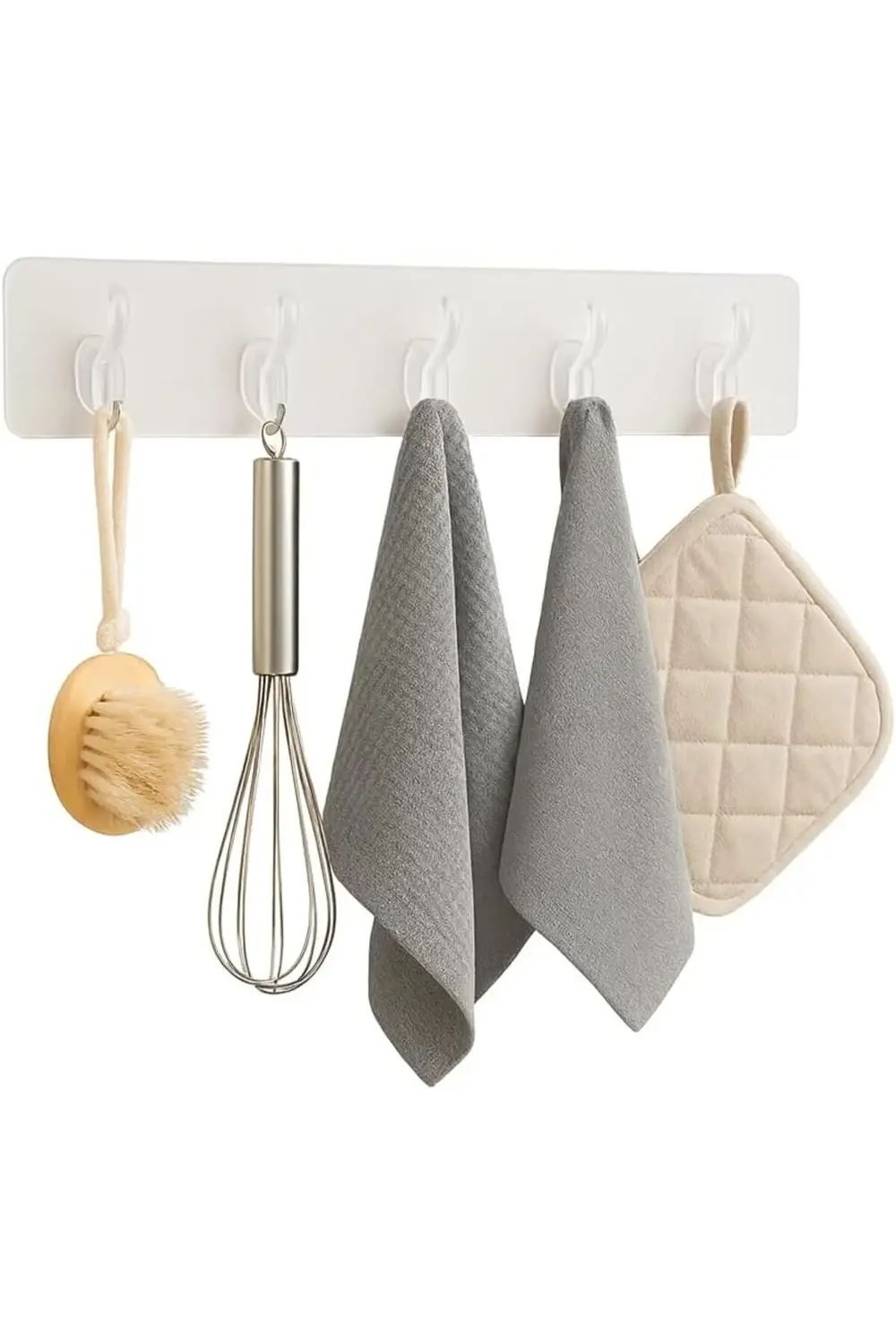 Store Kendinden Yapışkanlı 5 Kancalı Askı Seti – Duvara Delmeden