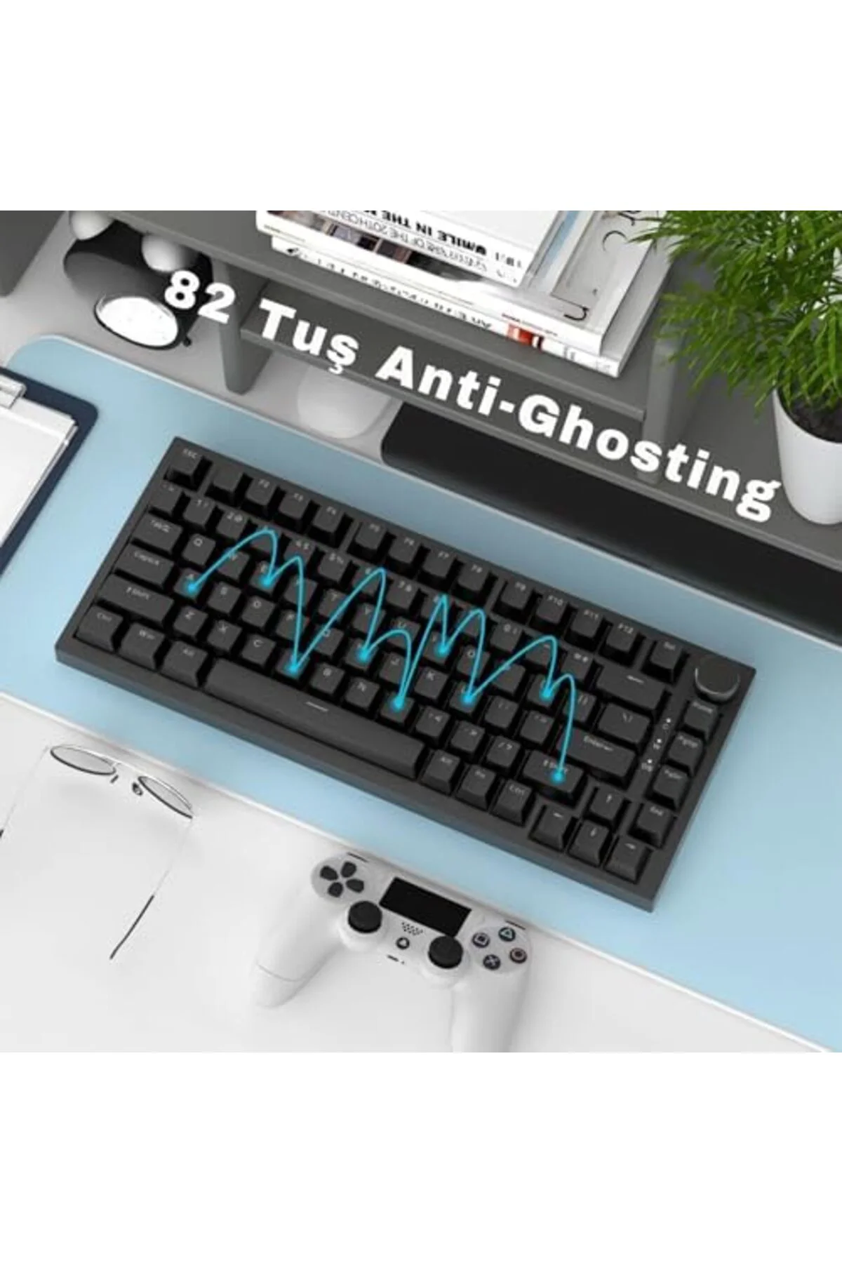 Storesellm Beyaz Işıklı Hot Swap Kablolu Mekanik Oyun Klavyesi | 