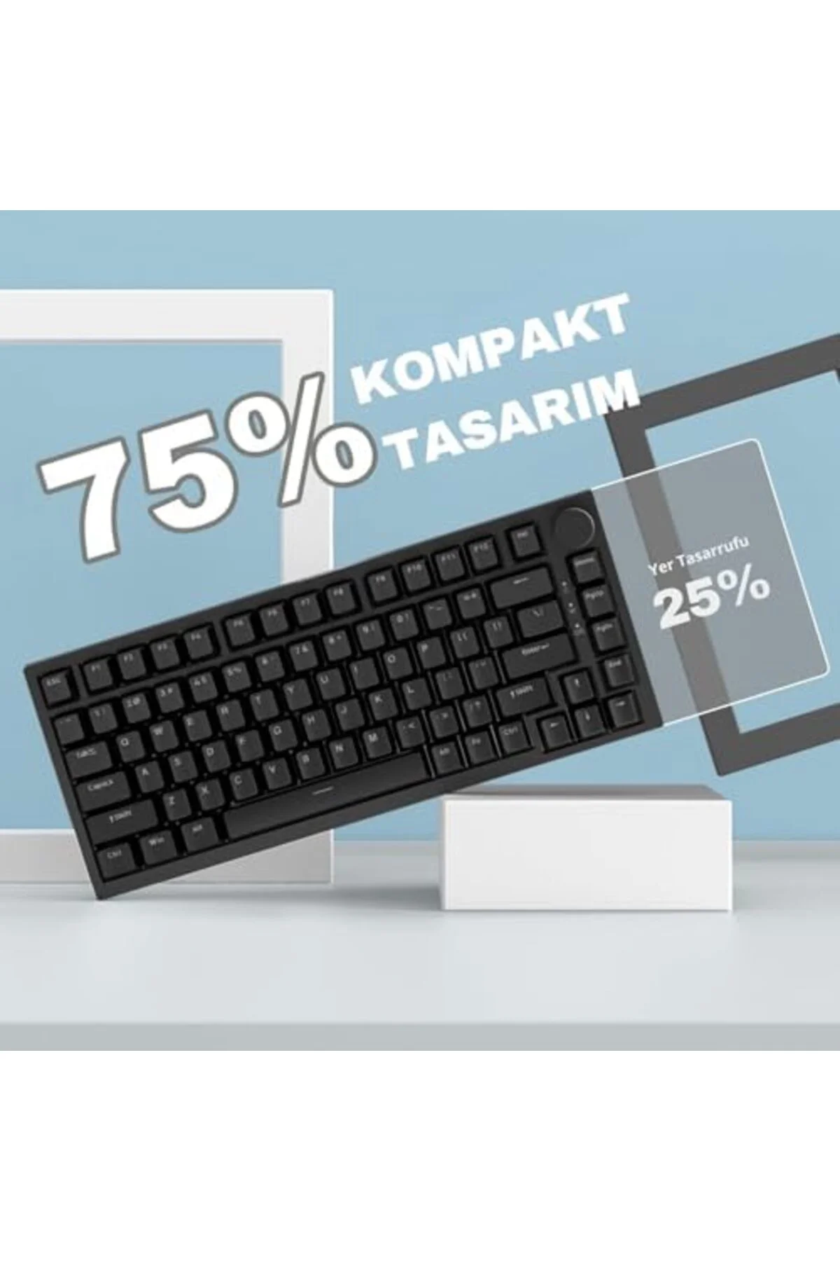 Storesellm Beyaz Işıklı Hot Swap Kablolu Mekanik Oyun Klavyesi | 
