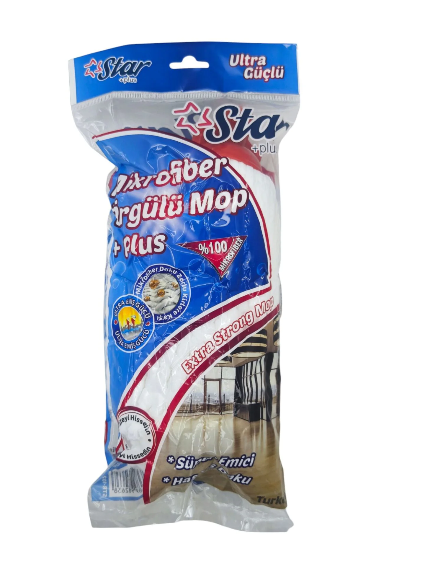 STR-102   Star +Plus Mikrofiber Örgülü Mop (Yuvarlak)