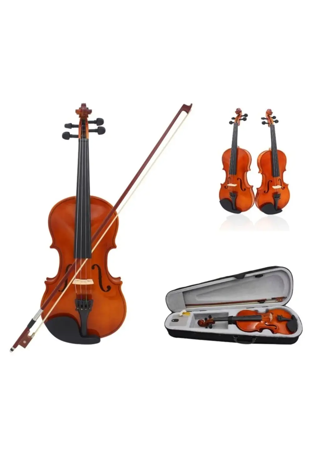 Str44 4/4 (TAM BOY) Öğrenci Keman Yay Yastık Reçine 1 Takım Tel