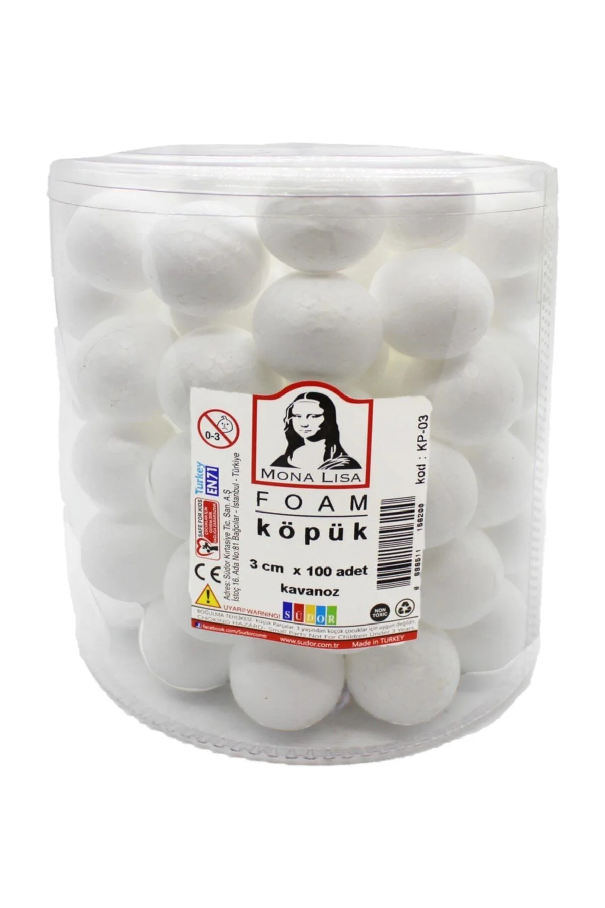 Strafor Köpük Top 3 Cm 100 Adet
