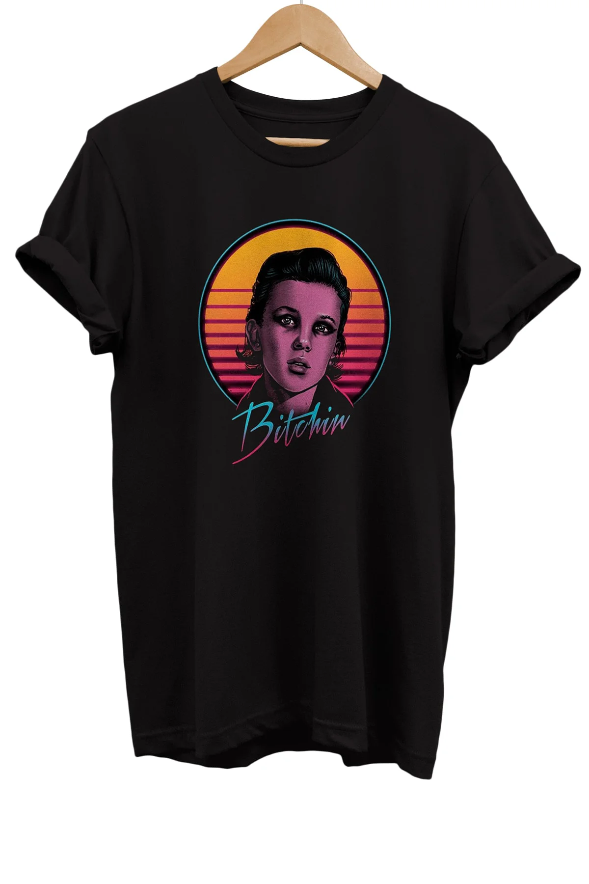Stranger Things Eleven Baskılı %100 Pamuk Basic T-shirt Normal Be