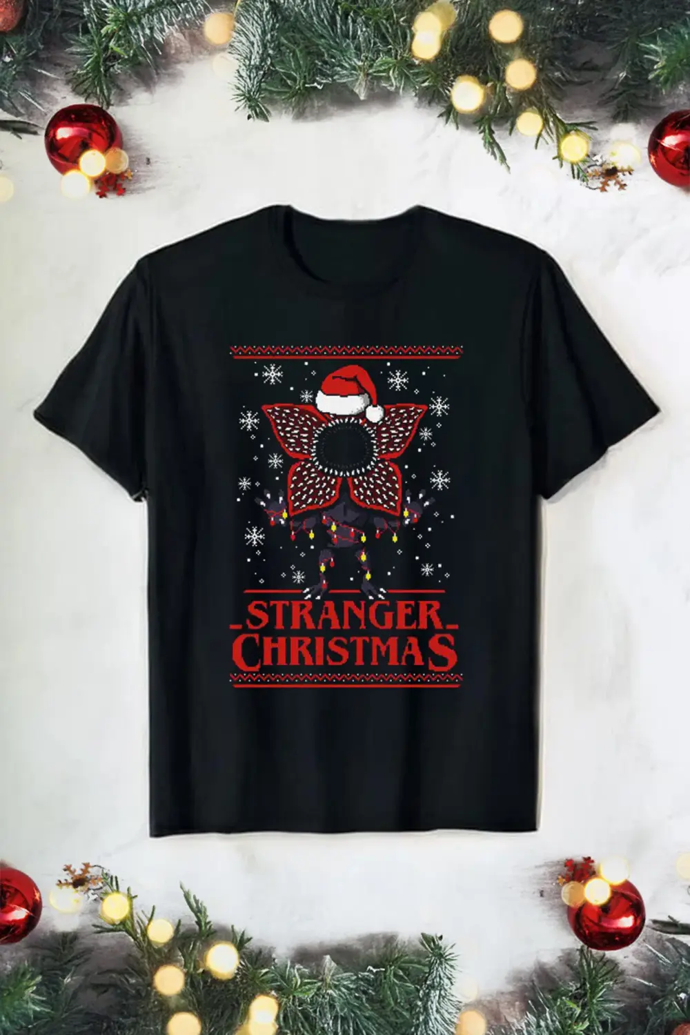 Stranger Things Stranger Christmas Noel Oversize Unisex T-Shirt Stranger Things Stranger Christmas Noel Oversize Unisex T-Shirt