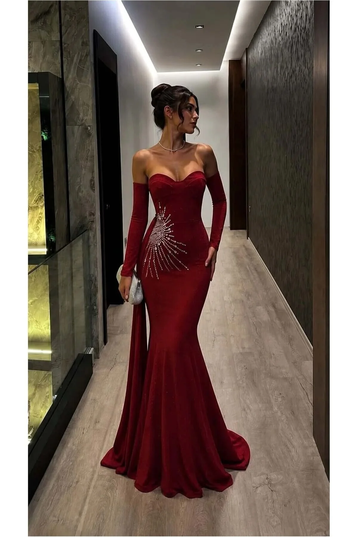 Straplez Balık Abiye Kesim Elbise Straplez Balık Abiye Kesim Elbise - Görsel 6