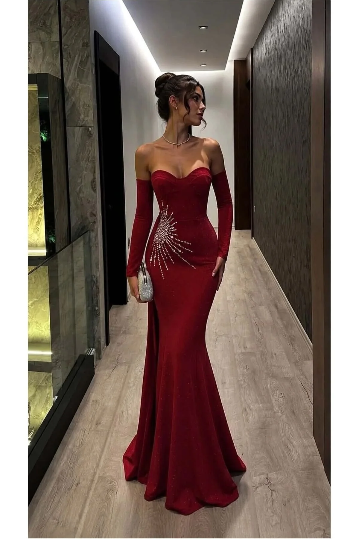 Straplez Balık Abiye Kesim Elbise Straplez Balık Abiye Kesim Elbise - Görsel 5
