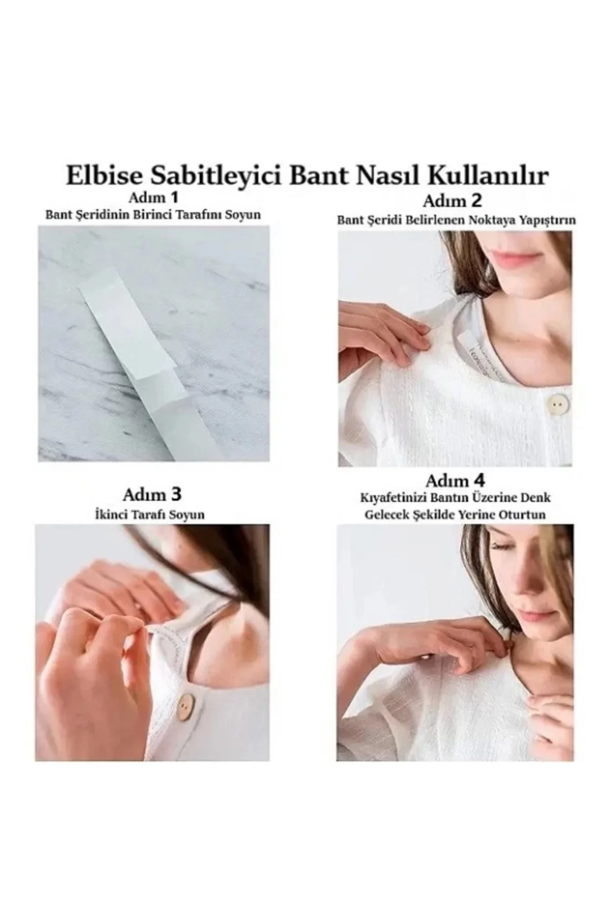Straplez Sütyen Sabitleme Bandı Ve Dekolte Kapama Bantı - Kıyafet Sabitleyici, Konforlu Kullanım