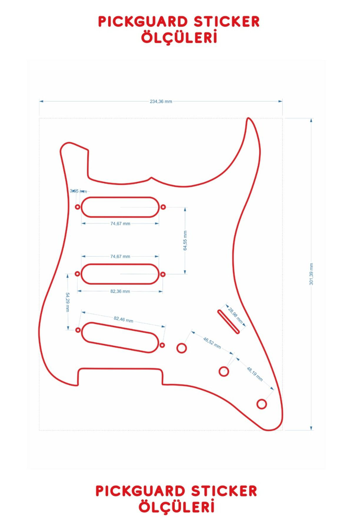 Salvador Strat Kasa Elektro Gitar Sss Pickguard Sticker (Flower And Skull)