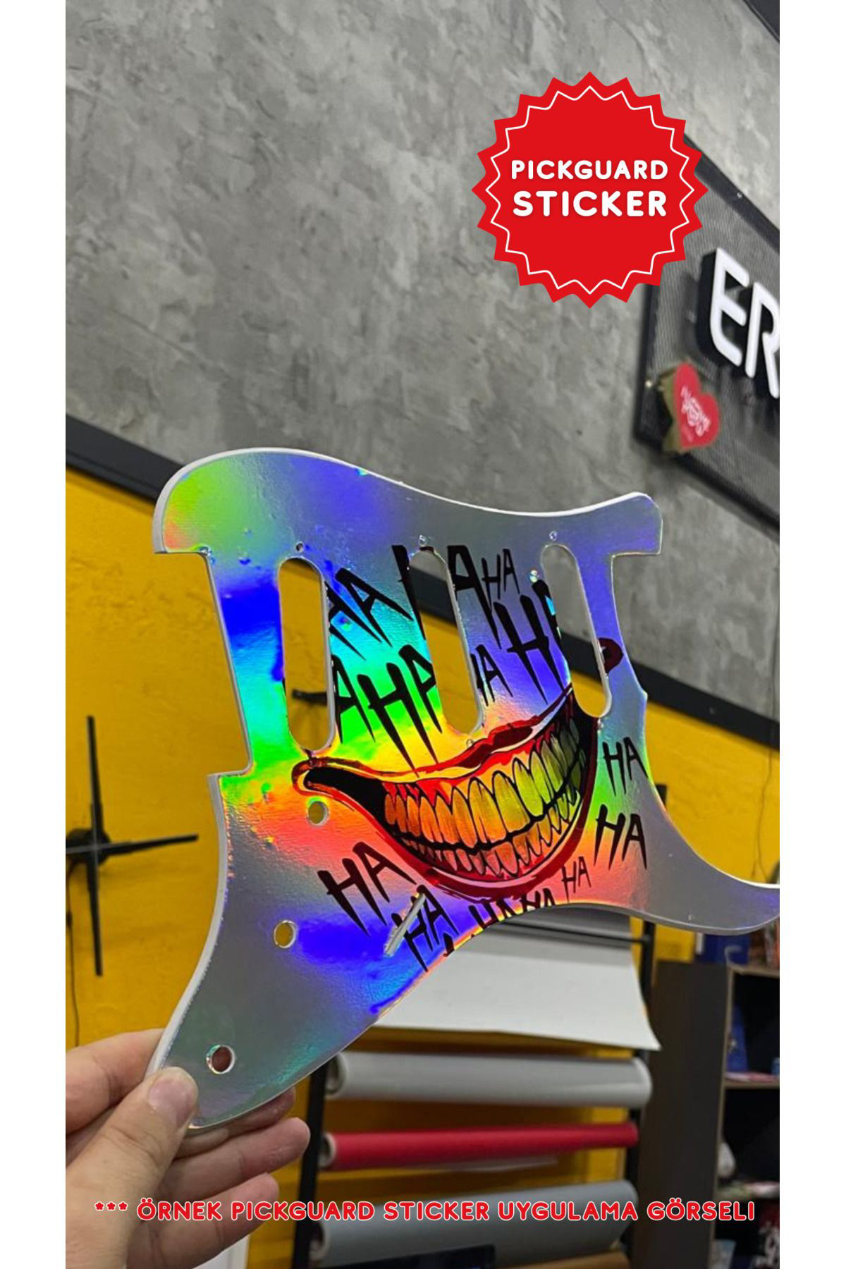 Salvador Strat Kasa Elektro Gitar Sss Pickguard Sticker (Rose And Skull)