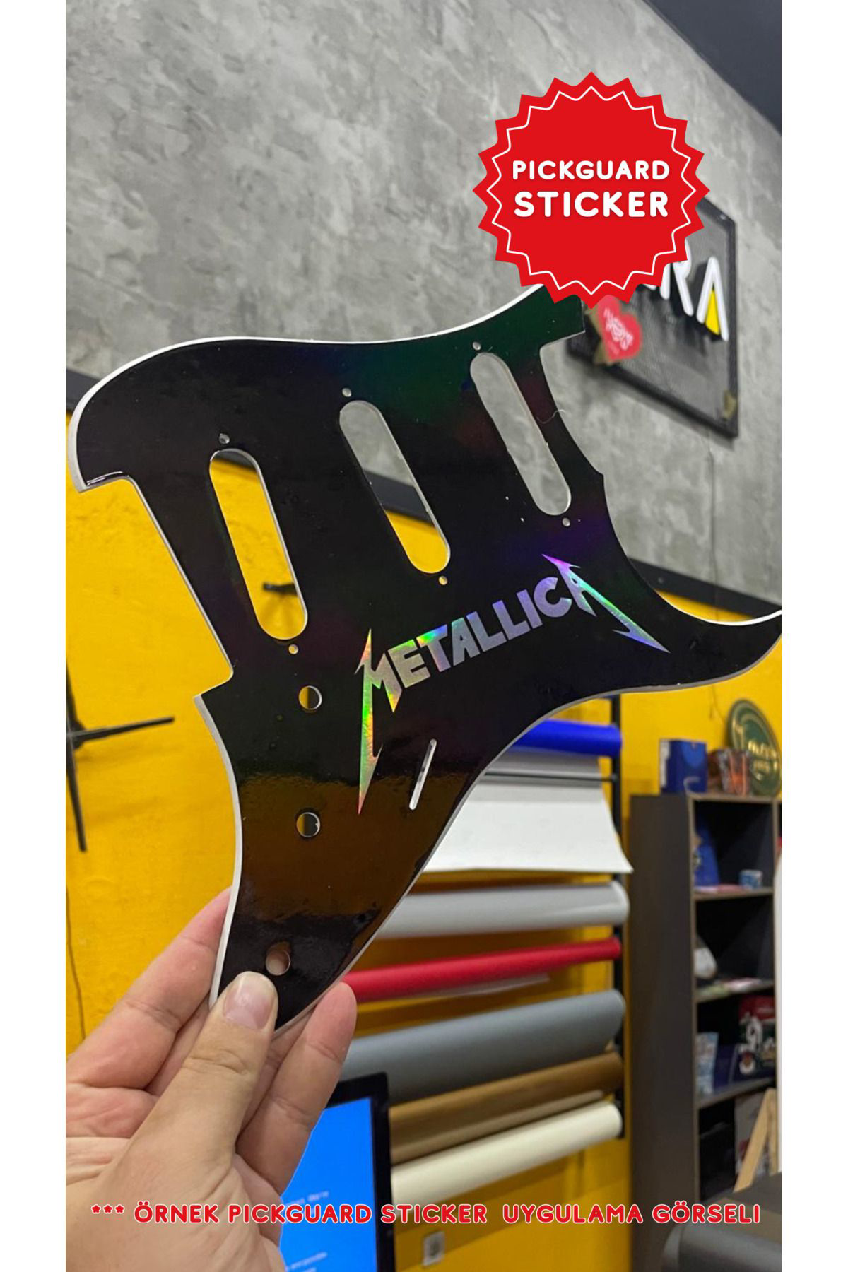 Salvador Strat Kasa Elektro Gitar Sss Pickguard Sticker (Burn)