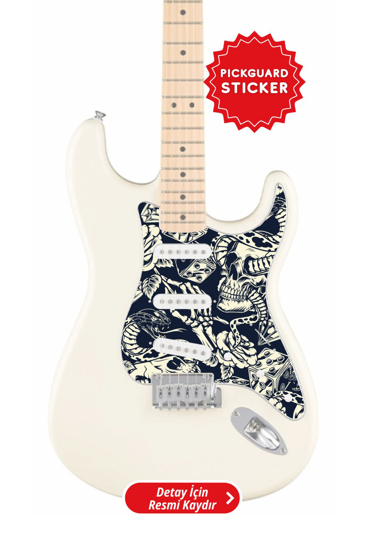 Salvador Strat Kasa Elektro Gitar Sss Pickguard Sticker (H.Quinn)