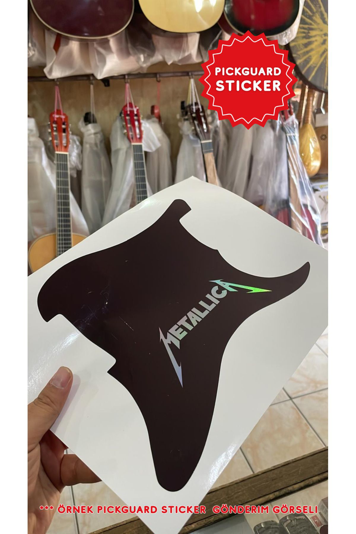 Salvador Strat Kasa Elektro Gitar Sss Pickguard Sticker (Metalica)