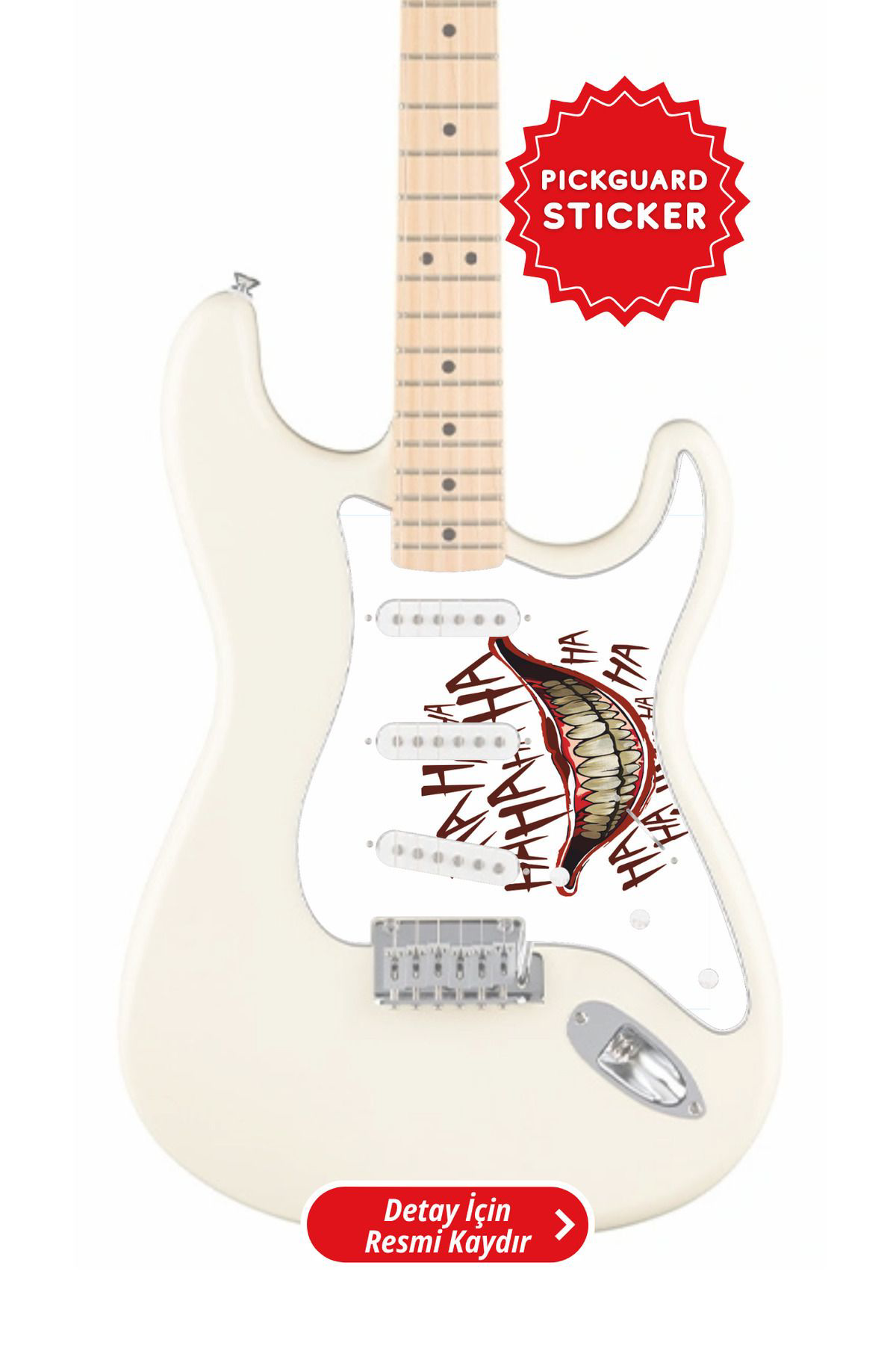 Salvador Strat Kasa Elektro Gitar Sss Pickguard Sticker (Rose And Skull)