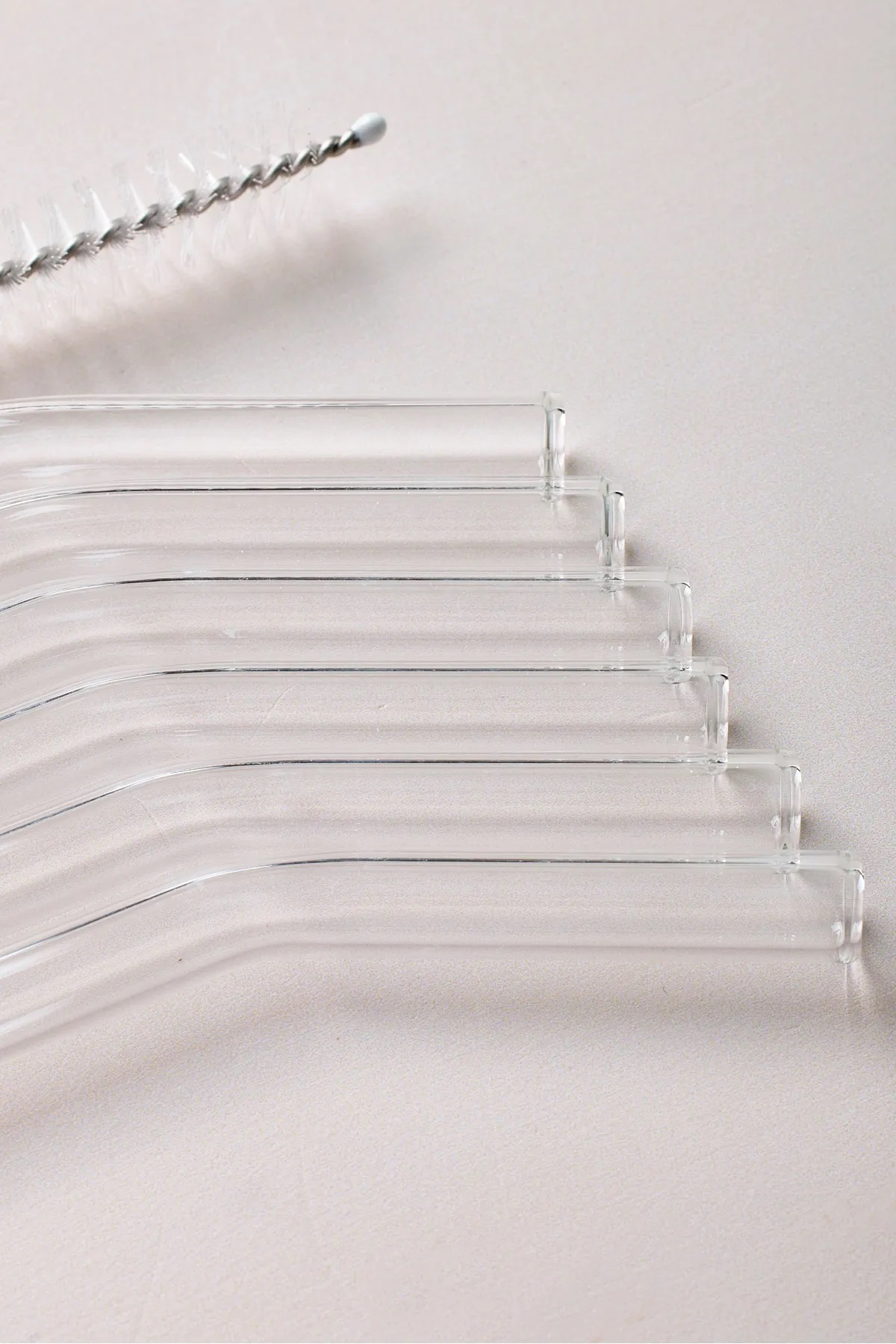 Mutfaksultani Straw 6'Li Şeffaf Cam Eğimli İsiya Dayanikli (Borosilikat) Pipet