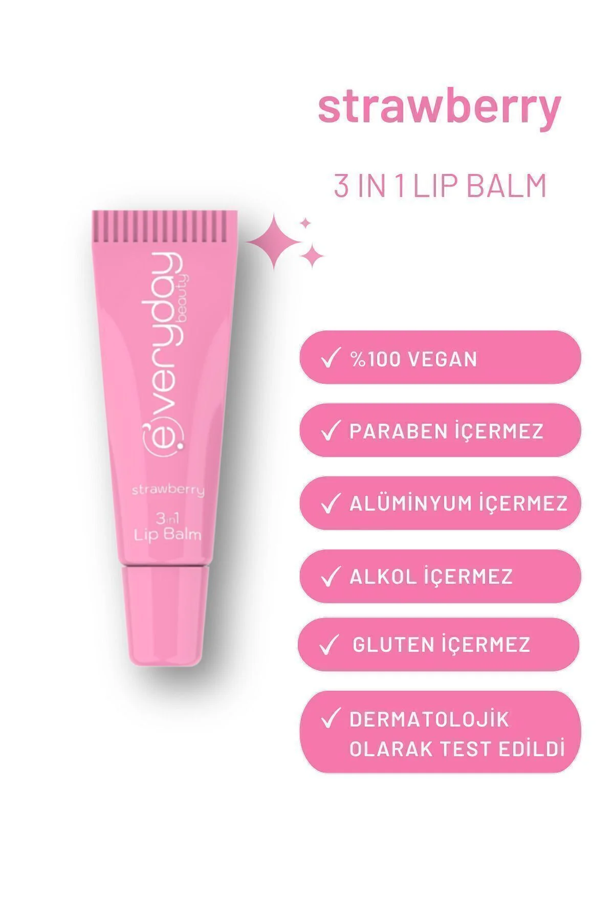 Strawberry 3 in 1 The Lip Balm*24 Strawberry 3 in 1 The Lip Balm*24 - Görsel 4