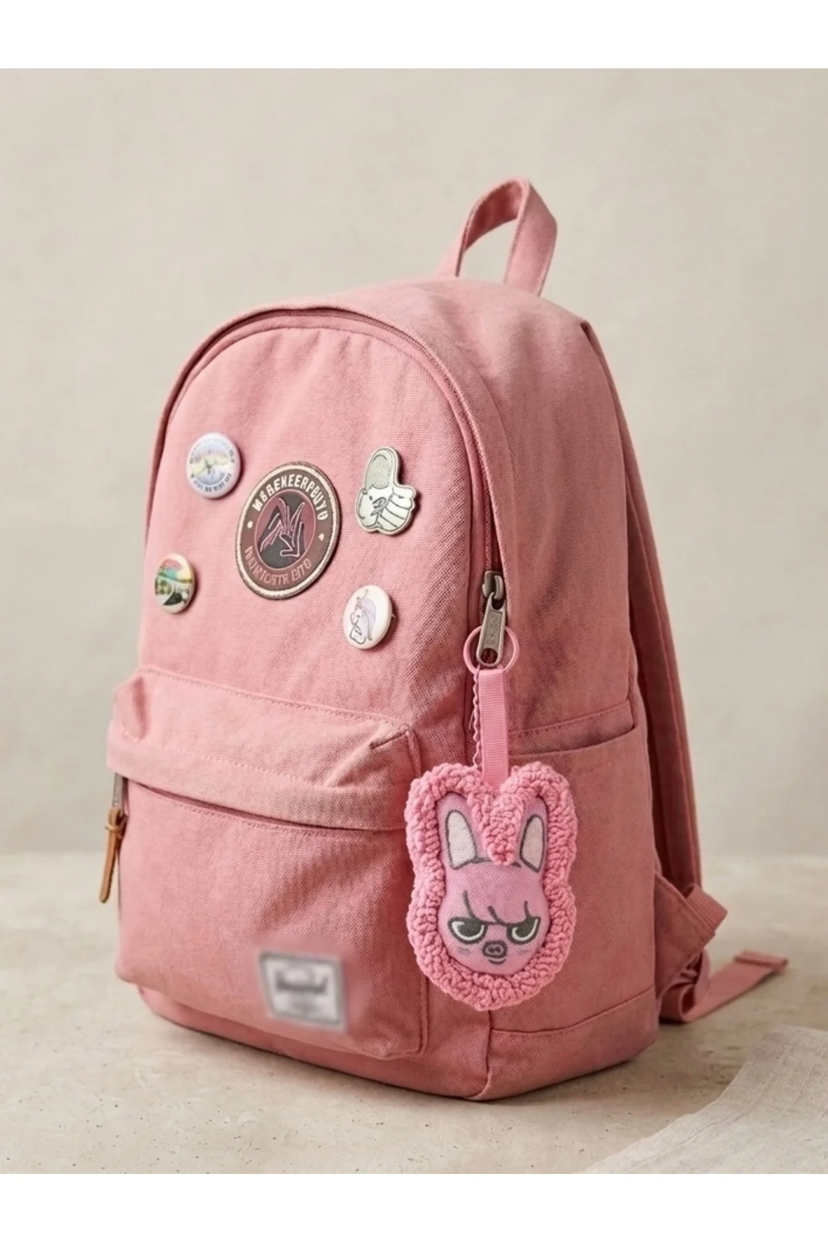 Stray Kids Skzoo Dwaekki Pembe Peluş Örgü Anahtarlık Çanta Süsü C