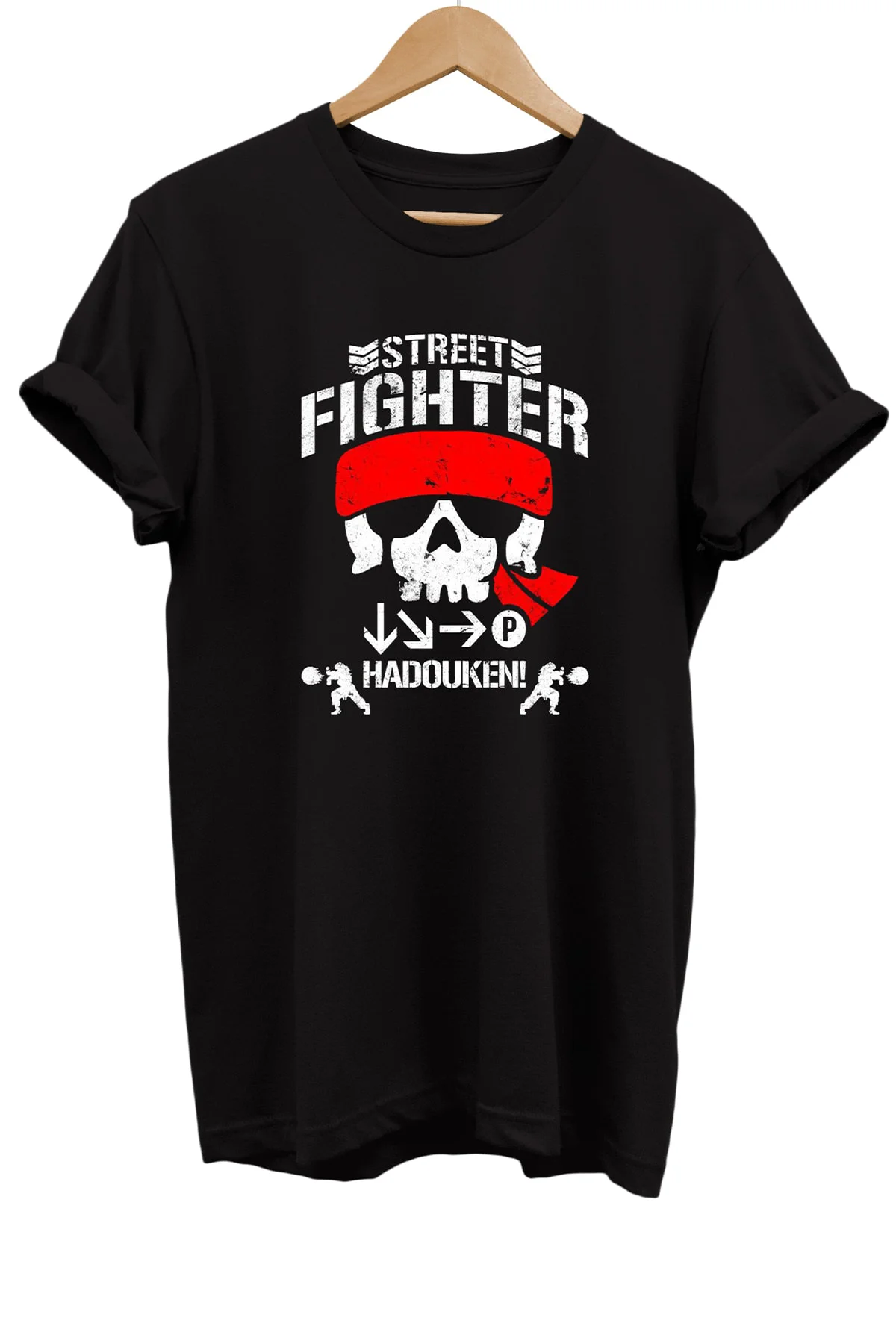 Street Fighter Baskılı %100 Pamuk Oversize T-shirt Büyük Beden Ti