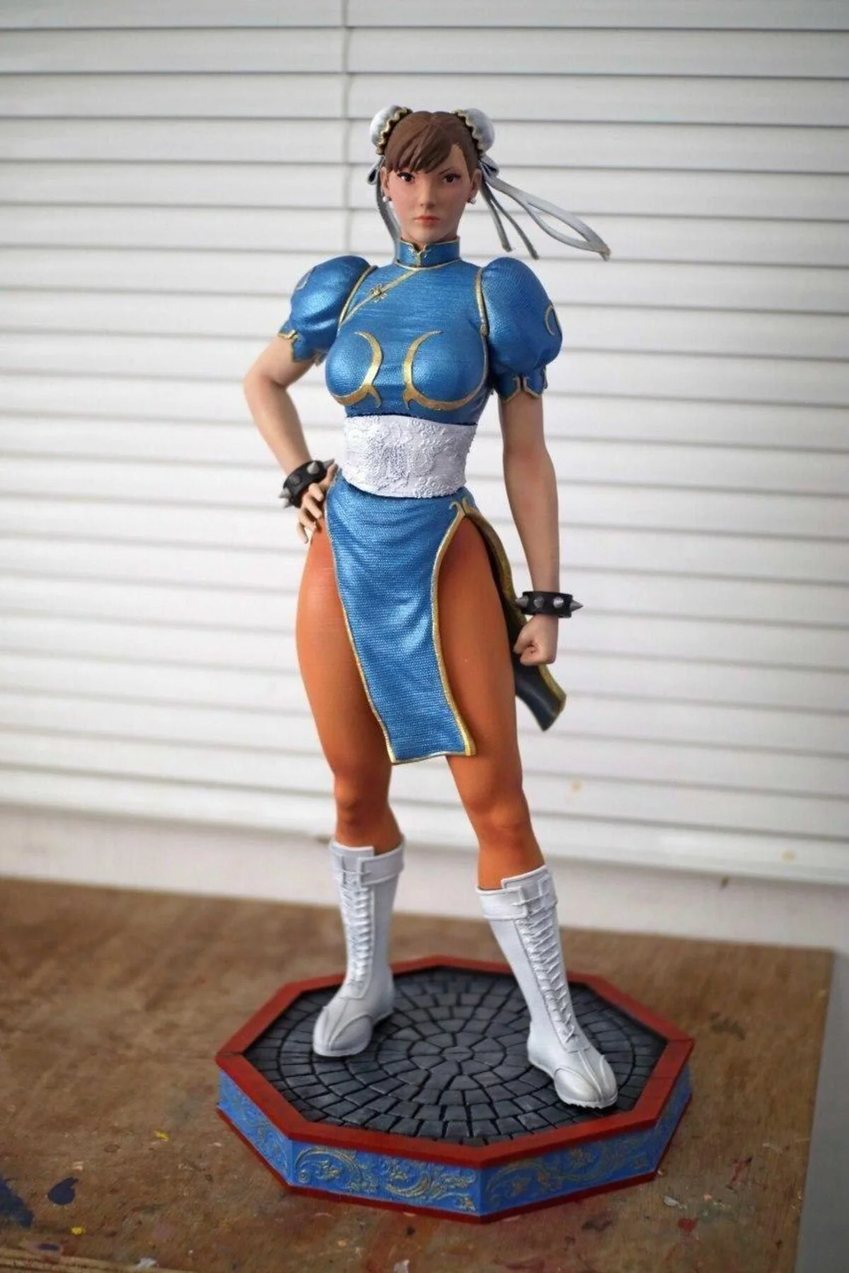 Street Fighter Chun Li Boyalı Figür Street Fighter Chun-Li Chung Figür Büyük Boy 25CM