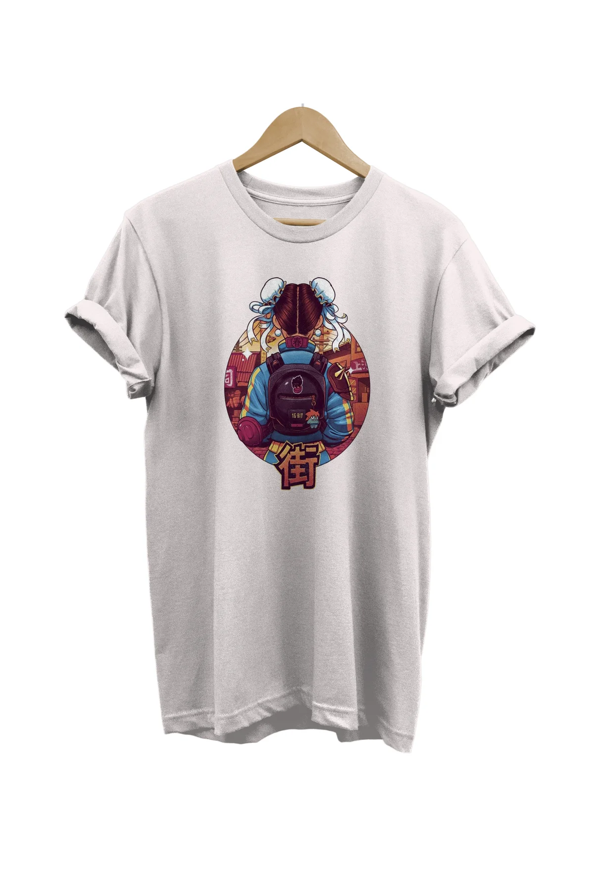 Street Fighter Chun-li Baskılı %100 Pamuk Oversize T-shirt Büyük 