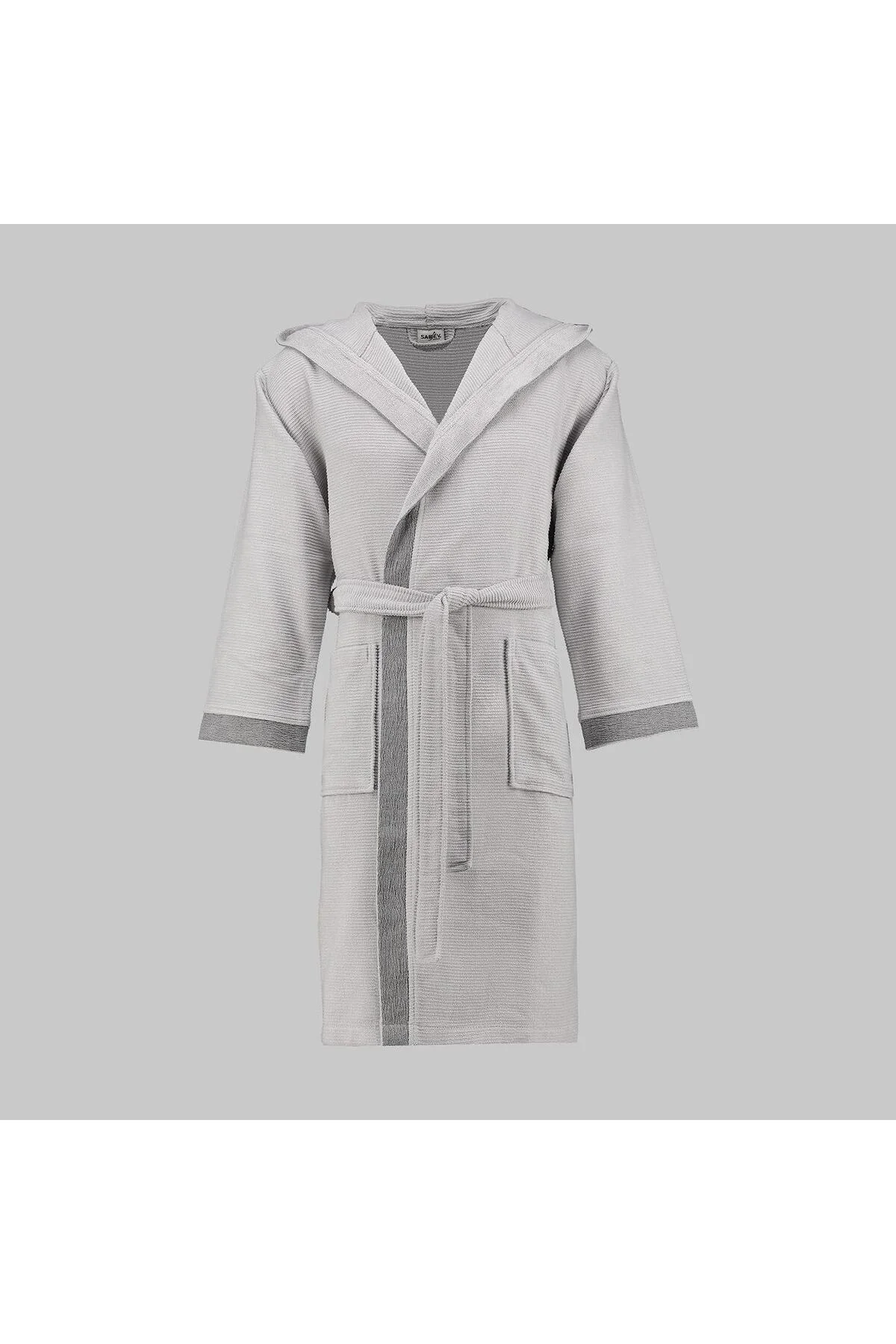 Street Gri %100 Pamuk Large Beden Bornoz Gri