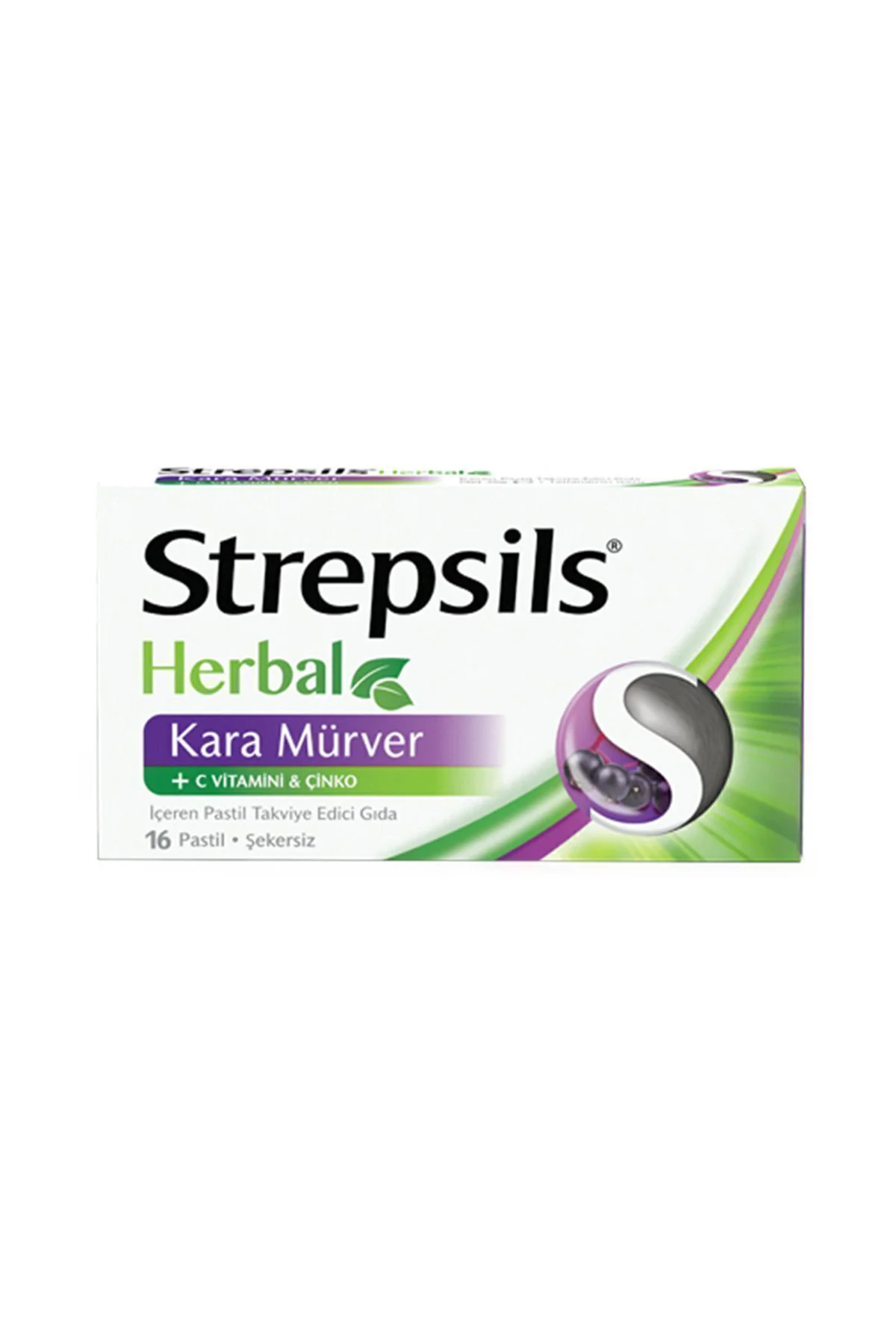 Strepsils Herbal Kara Mürverli 16 Adet Pastil