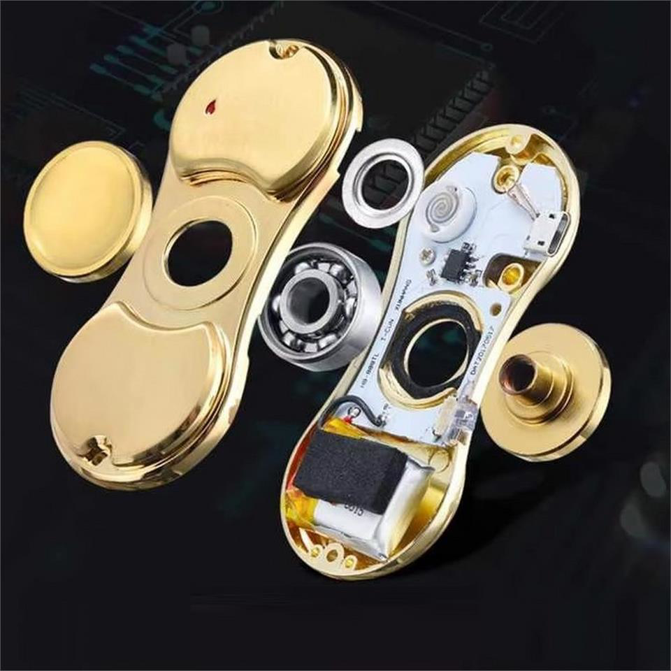 Anka Stres Çarklı İşıklı Usb Şarjlı Tesla Çakmak Altın Sarısı