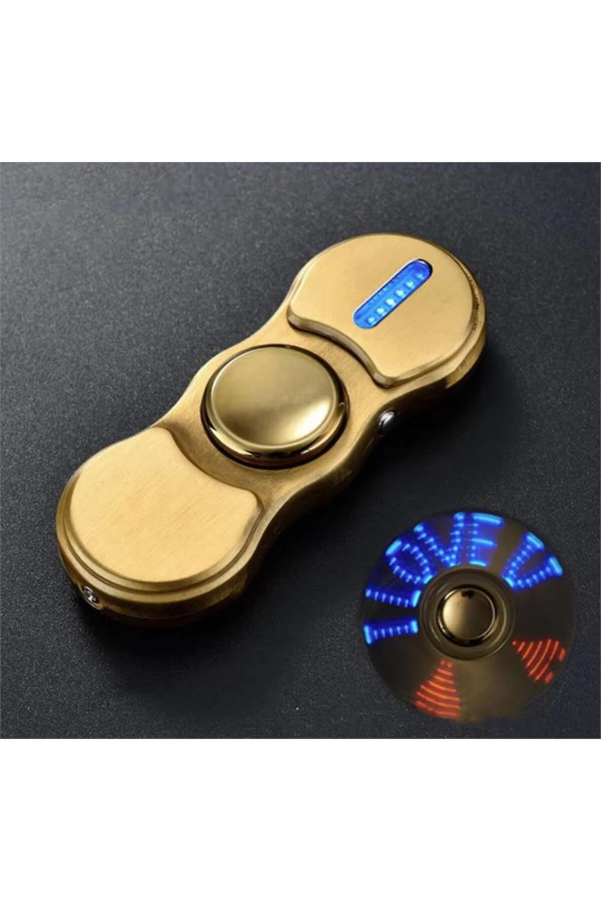 Stres Çarklı Işıklı Usb Şarjlı Tesla Çakmak Altın Sarısı