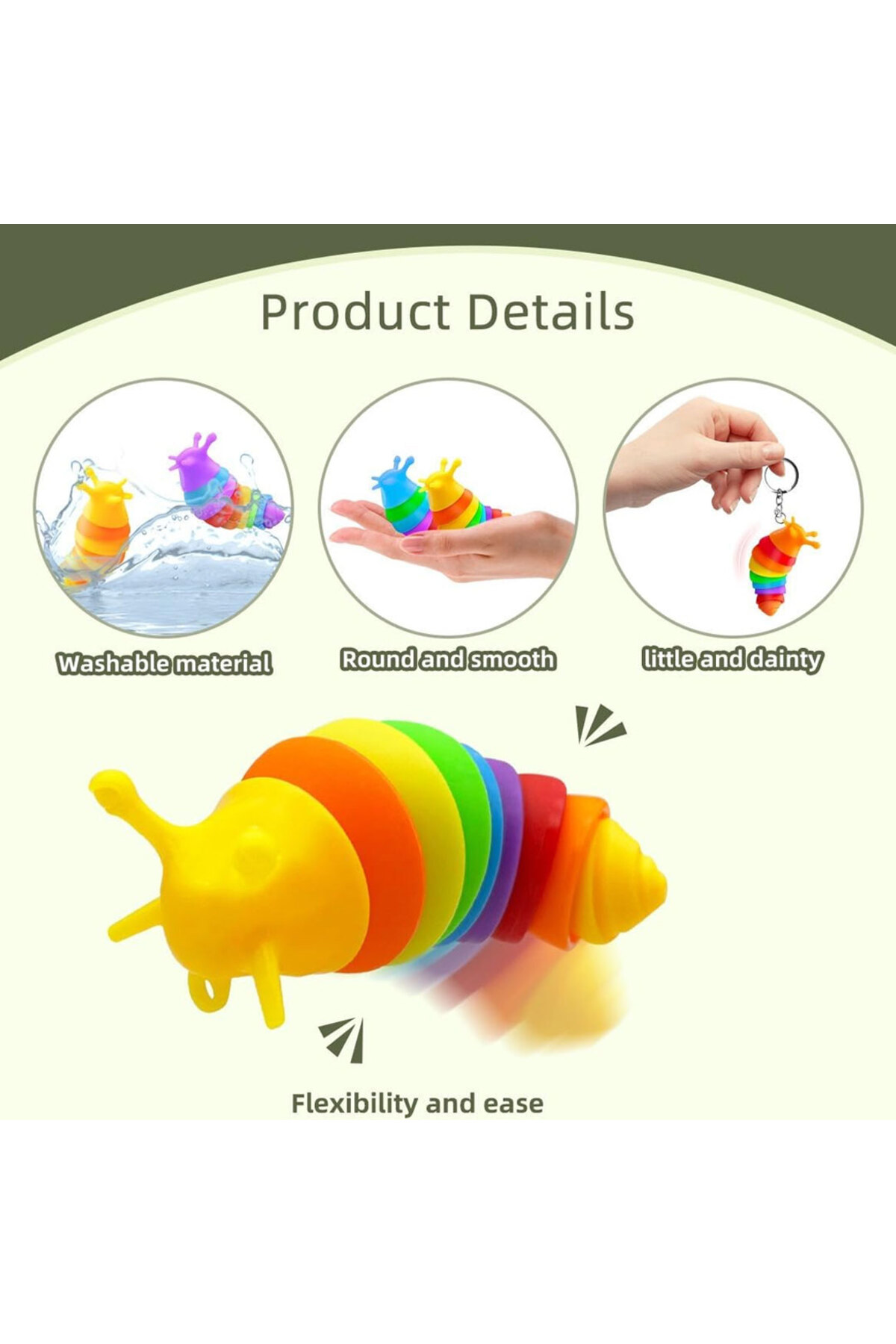 Oyuncak Store Stres Giderici Tırtıl Anahtarlık - Salyangoz Anahtarlık