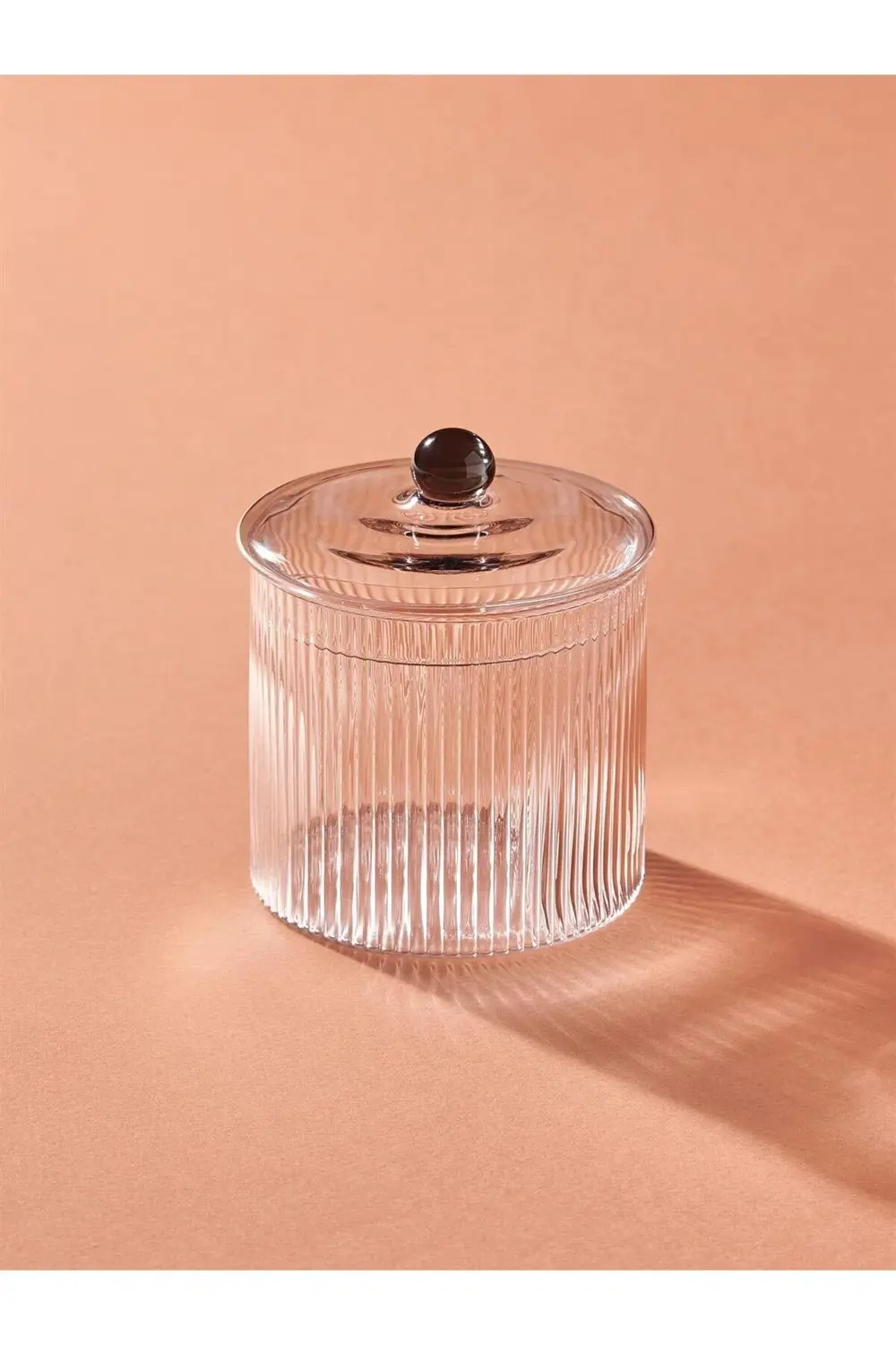 Striped Borosilikat Cam Şekerlik 9x9x11 cm CAM0435