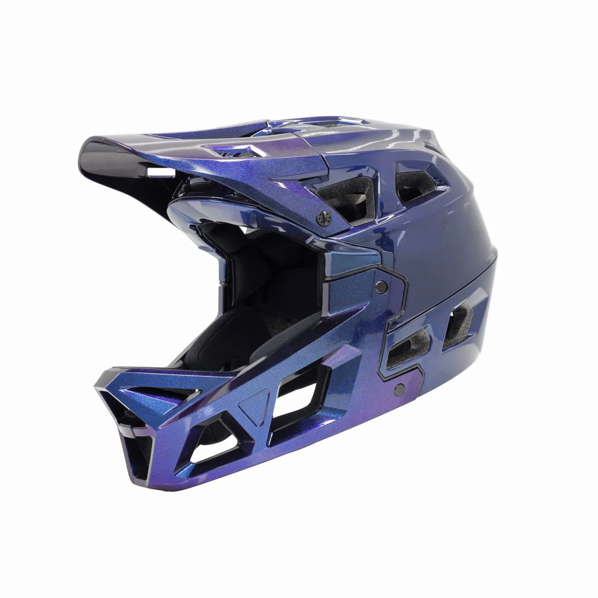 Stroke Kask - Full Face Downhill/Enduro Kask Mavi/Mor Sedefli Med Stroke Kask - Full Face Downhill/Enduro Kask Mavi/Mor Sedefli Med
