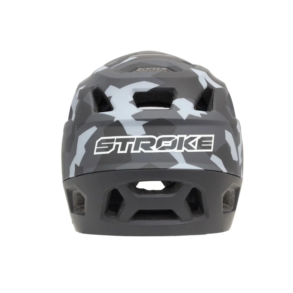 Stroke Kask - Full Face Downhill/Enduro Kask, Gri Kamuflaj,Downh Stroke Kask - Full Face Downhill/Enduro Kask, Gri Kamuflaj,Downh